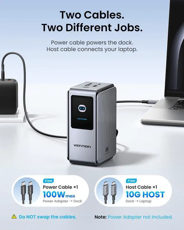 Alt view image 4 of 7 - 13-in-1 Laptop Docking Station 3 Monitors with Touchable Screen Display,USB C Dock Dual Monitor for Dell,HP and MacBook,8K Display 1*DP,2*HDMI,10Gbps USB 3.2,100W PD with 2*USB-C Cable, Gray