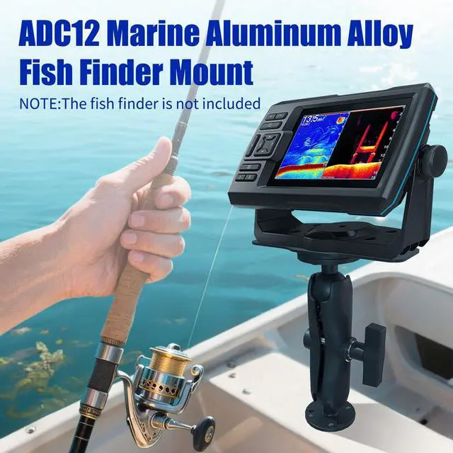 Alt view image 2 of 7 - S109 Aluminum Alloy Fish Finder Mount with C Size 1.5" Ball, 7.78" Dual Purpose Mount with Rectangle Plate & Round Plate, 360° Rotation Marine Electronic Mount Compatible with Garmin, Lowrance