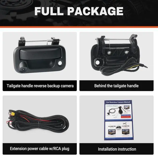 Alt view image 6 of 7 - Tailgate Handle Backup Camera Compatible with 2004-2014 Ford F150,2008-2016 Ford F250 F350 F450 F550 Super Duty Explorer Lobo, Rear View Reverse Camera RCA Connector Replaces# 8L3Z 9943400-AC