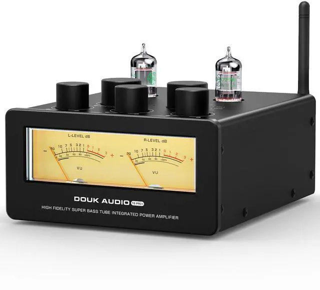 Main image of Bluetooth Tube Amp: 300W x2 TPA3255 2 Channel Stereo Power Amplifier Dual VU Meters & Super Bass for Home Theater & Hi-Fi Systems (T6 PRO Yellow Version)