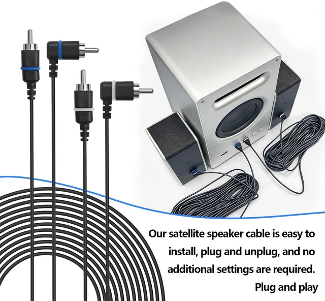 Alt view image 5 of 7 - YLTKJ 2Pcs Satellite Speaker Cable 26.2Ft Surround Sound Wire | Compatible with Vizio V51 M51 SB3651 SB36514 SB4051 SB4251 Satellite SpeakerBlue+White