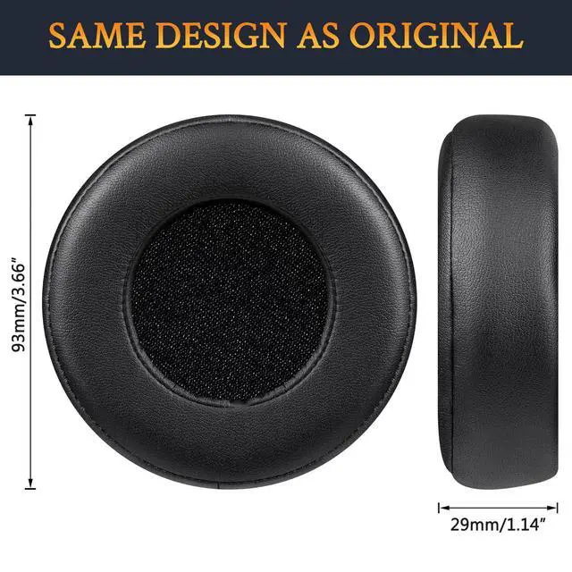 Alt view image 3 of 5 - Earpads for Monster Beats Pro by Dr Dre Detox Headphones, Softer Protein Leather, High-Density Noise Isolation Foam - Black