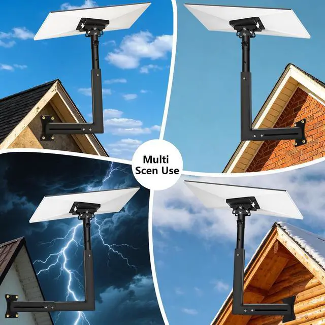 Alt view image 7 of 7 - Starlink Mount Gen 3/4 with Adapter, Wall/Roof Mounting Kit, Black | Starlink Pole Mount with Telescoping Arm, 360° Adjustable Reinforced, Rustproof Weatherproof for Standard 4/4X/V3