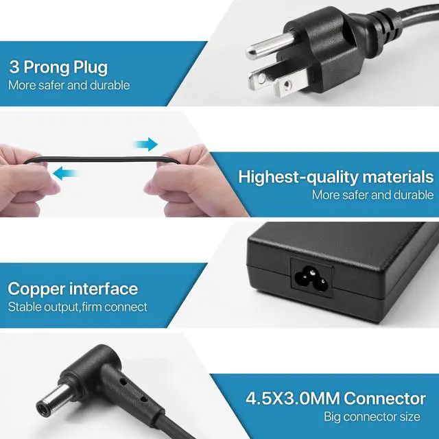 Alt view image 3 of 6 - 180W Charger Fit for MSI Katana GF66 GF76 Pulse GL66 GL76 GV15 Thin | GF63Thin Sword15 Sword 17 WF66 WF76 A17-180P4B A18-150P1A 957-15621P-104 Power Adapter Supply Cord