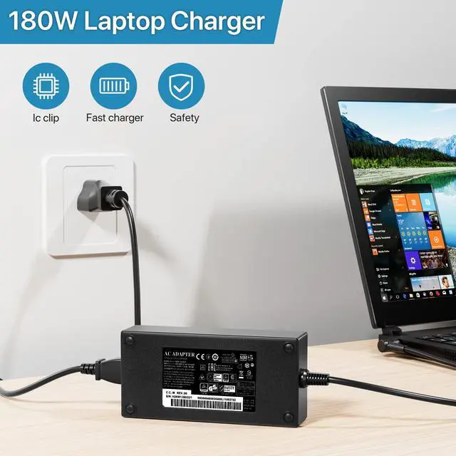 Alt view image 6 of 6 - 180W Charger Fit for MSI Katana GF66 GF76 Pulse GL66 GL76 GV15 Thin | GF63Thin Sword15 Sword 17 WF66 WF76 A17-180P4B A18-150P1A 957-15621P-104 Power Adapter Supply Cord
