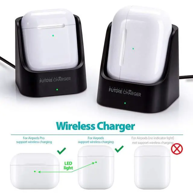 Alt view image 2 of 7 - Airpods Charger, Wireless Charger for Airpods Pro and Airpods -Black