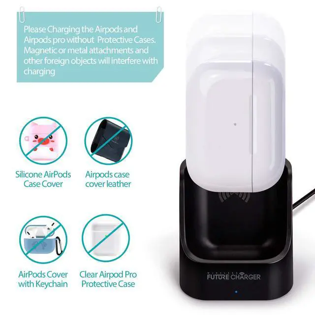 Alt view image 5 of 7 - Airpods Charger, Wireless Charger for Airpods Pro and Airpods -Black