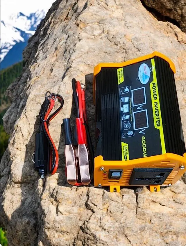 Alt view image 2 of 7 - High-Power Peak 4000W DC to AC Power Inverter 12V to 110V/220V Converter with Dual USB Ports, Universal AC Outlet, LED Display for Cars, Trucks, RVs, and Home Backup (110V)