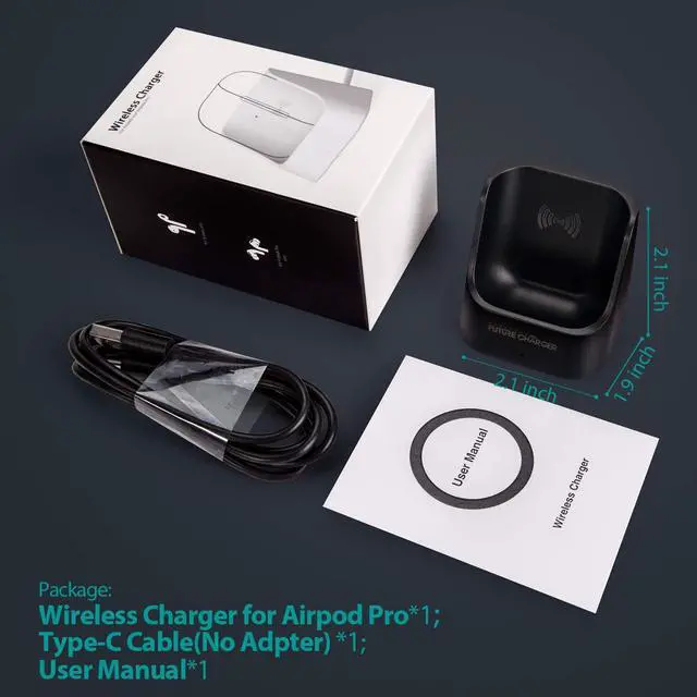 Alt view image 7 of 7 - Airpods Charger, Wireless Charger for Airpods Pro and Airpods -Black