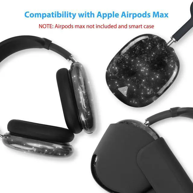 Alt view image 2 of 7 - Case Cover for AirPods Max Headphone,Glitter Shell Pattern TPU Ear Cup Case,Silicone Ear Pad/Headband Protective Cover Accessories Compatible with Apple AirPods Max(2024/2020),Glitter Black Seashell