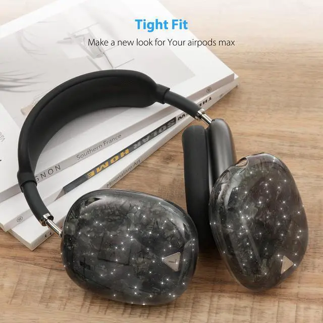 Alt view image 6 of 7 - Case Cover for AirPods Max Headphone,Glitter Shell Pattern TPU Ear Cup Case,Silicone Ear Pad/Headband Protective Cover Accessories Compatible with Apple AirPods Max(2024/2020),Glitter Black Seashell