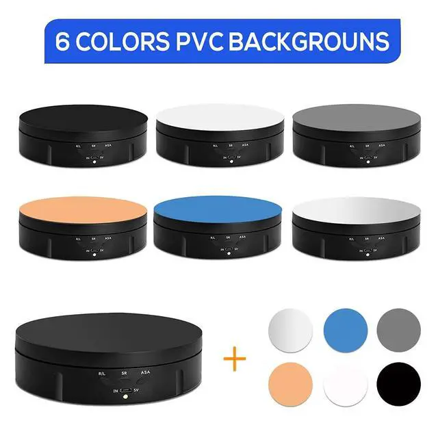 Alt view image 3 of 7 - Motorized Rotating Display Stand - 90/180/360 Degree Display, PVC Backgrounds for Product Photography, Jewelry, Watch, 3D Models
