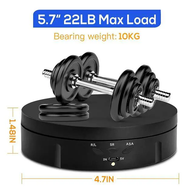 Alt view image 4 of 7 - Motorized Rotating Display Stand - 90/180/360 Degree Display, PVC Backgrounds for Product Photography, Jewelry, Watch, 3D Models