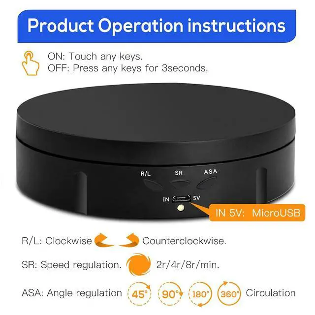 Alt view image 5 of 7 - Motorized Rotating Display Stand - 90/180/360 Degree Display, PVC Backgrounds for Product Photography, Jewelry, Watch, 3D Models