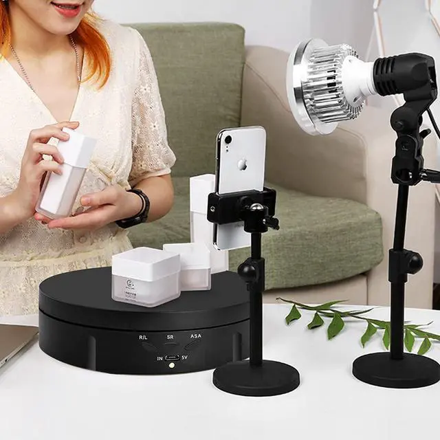 Alt view image 7 of 7 - Motorized Rotating Display Stand - 90/180/360 Degree Display, PVC Backgrounds for Product Photography, Jewelry, Watch, 3D Models