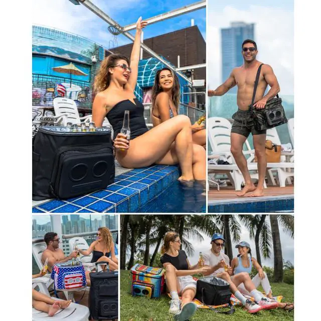 Alt view image 2 of 7 - THE #1 Cooler with Speakers on Amazon. 20-Watt Bluetooth Speakers for Parties/Festivals/Boat/Beach. Works with iPhone & Android (Blue)