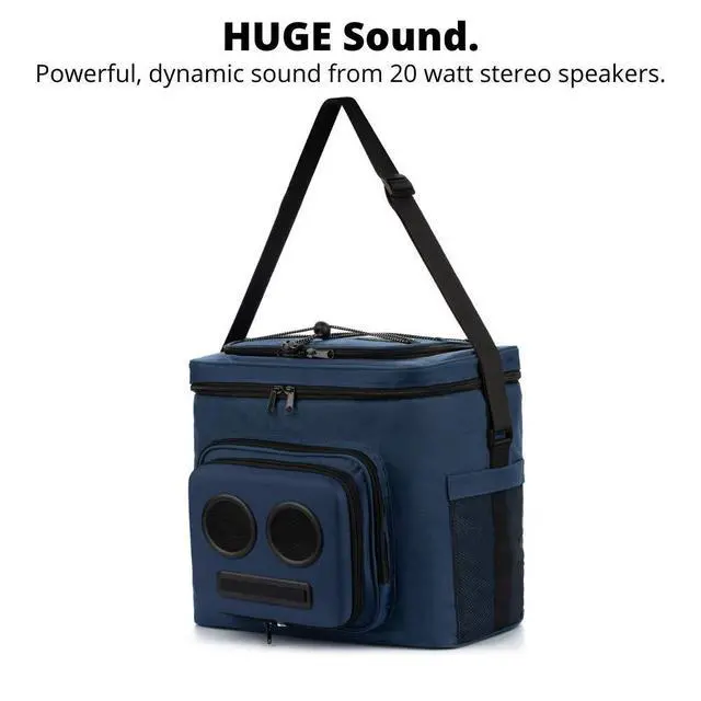 Alt view image 3 of 7 - THE #1 Cooler with Speakers on Amazon. 20-Watt Bluetooth Speakers for Parties/Festivals/Boat/Beach. Works with iPhone & Android (Blue)