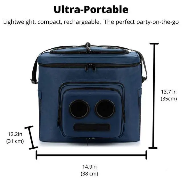 Alt view image 4 of 7 - THE #1 Cooler with Speakers on Amazon. 20-Watt Bluetooth Speakers for Parties/Festivals/Boat/Beach. Works with iPhone & Android (Blue)
