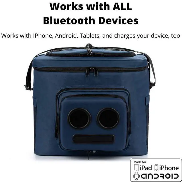 Alt view image 6 of 7 - THE #1 Cooler with Speakers on Amazon. 20-Watt Bluetooth Speakers for Parties/Festivals/Boat/Beach. Works with iPhone & Android (Blue)