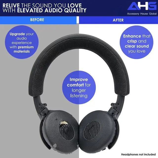 Alt view image 3 of 7 - Replacement SoundLink OE Ear Pads Cushions. Compatible with Bose SoundLink on Ear Headphones, On Ear Wireless, on-Ear 2 (OE2) and SoundTrue OE Headphones (Triple Black)
