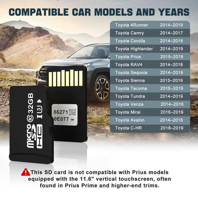 Alt view image 2 of 7 - 2026 Navigation SD Card Update for Toyota - Compatible with Toyota Tacoma, Highlander, RAV4, Tundra, 4Runner, Sienna, Prius, Venza, Mirai, Corolla | Model 86271-0E077 | GPS Map for USA and Canada