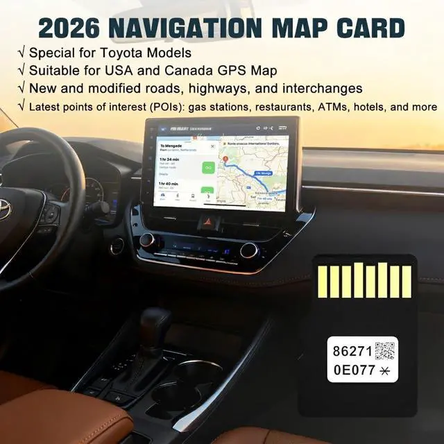 Alt view image 3 of 7 - 2026 Navigation SD Card Update for Toyota - Compatible with Toyota Tacoma, Highlander, RAV4, Tundra, 4Runner, Sienna, Prius, Venza, Mirai, Corolla | Model 86271-0E077 | GPS Map for USA and Canada