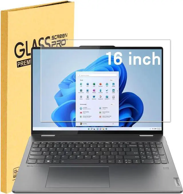 Main image of Tempered Glass Screen Protector for Lenovo ideapad 5/5i Pro 16 & Slim 3/5/7 16 & Flex 5 16, Yoga 7i 2-in-1 16, & Gaming 16, Lenovo Thinkpad T16/P16/Z16, & Legion 16, 9H, 16 inch Anti Fingerprint