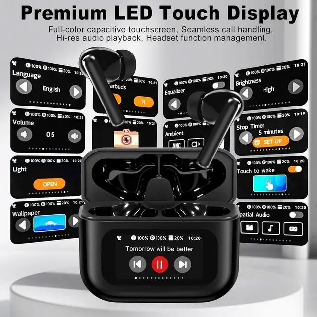 Alt view image 5 of 7 - Wireless Bluetooth Earphones, AI Bluetooth Wireless Earbuds, Active Noise Cancelling Earphones, Real-time Translation Earphones, high Fidelity Sound Quality Function