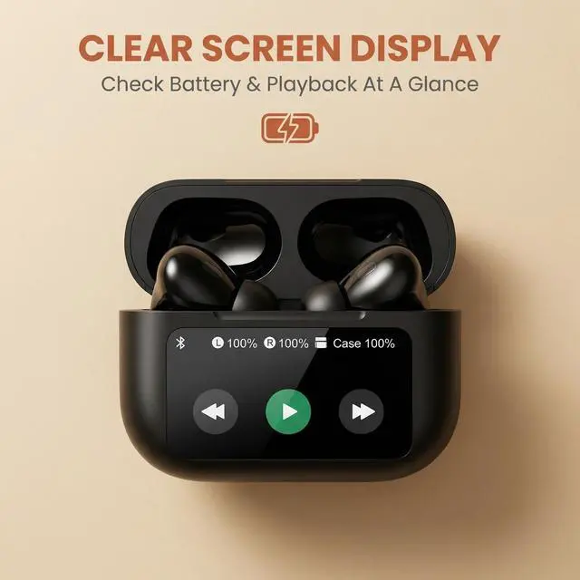 Alt view image 7 of 7 - Wireless Bluetooth Earphones, AI Bluetooth Wireless Earbuds, Active Noise Cancelling Earphones, Real-time Translation Earphones, high Fidelity Sound Quality Function