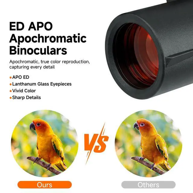 Alt view image 2 of 7 - SA207 8x32 APO Flat Field Binoculars, ED Glass for Bird Watching | Wildlife, Adults, FBMC & Phase Coating Dielectric Coating, Color Accuracy, Compact Waterproof Binocular,Magnesium Alloy(557g)