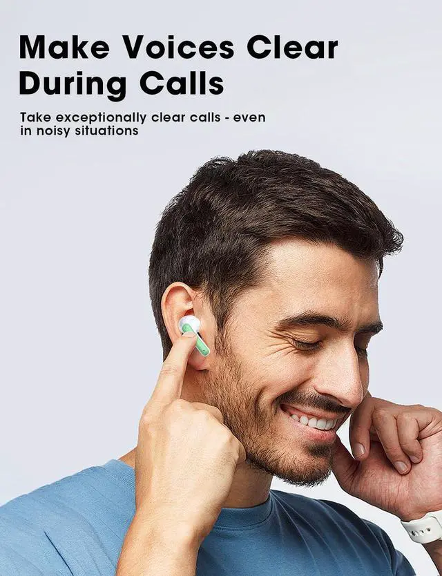 Alt view image 4 of 6 - Wireless Earbuds, 2025 Ear Buds with Big Bass Stereo Sound, Lightweight Bluetooth Earbuds with 48 Hours Playtime, in-Ear Fit Earphones, IPX7, Hands-Free Calls with AI for iPhone, Android, Pad