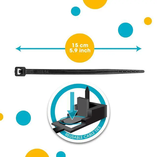 Alt view image 5 of 7 - Magnetic Cable Zip Tie Mounts Multipurpose (105 PACK) Neodymium Magnets Black 105 Black Cable Zip Ties Included. Cable Holder for Cable Management. Holds Standard Zip Ties/Cable Ties