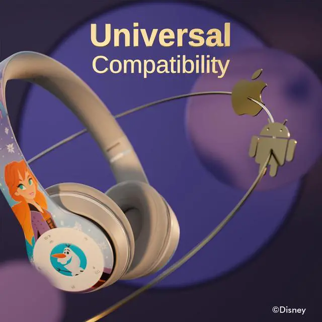 Alt view image 4 of 7 - Disney Frozen Bluetooth Headphones - Over The Ear Bluetooth Wireless Headset with Built-in Mic and Up to 15 Hrs Playtime - Disney Frozen Gifts for Women Men All Fans of Olaf, Anna and Elsa Gifts