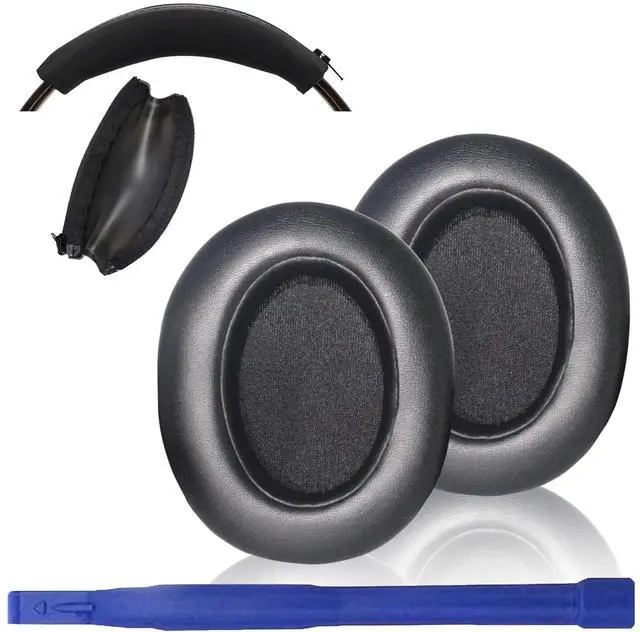 Main image of WH-XB910N Replacement Earpads Cushions Silicone Headband Pad for Sony WH-XB910N Headphone,Protein Leather Headphone Pads,Silicone Headband Protector(Black)