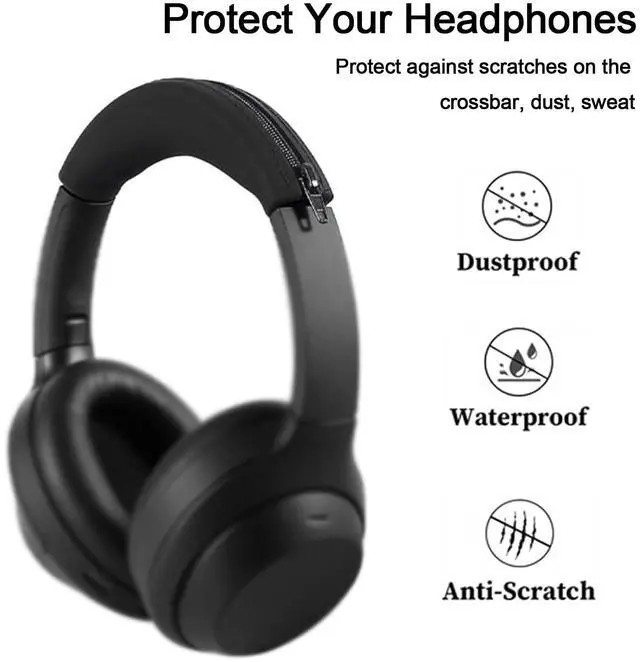 Alt view image 6 of 7 - WH-XB910N Replacement Earpads Cushions Silicone Headband Pad for Sony WH-XB910N Headphone,Protein Leather Headphone Pads,Silicone Headband Protector(Black)