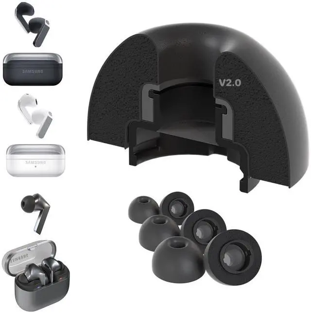 Main image of Galaxy Foams Pro 3 V2.0 Premium Memory Foam Ear Tips for Samsung Galaxy Buds (Galaxy Buds4 Pro & Galaxy Buds3 Pro) Anti Slip, All Day Comfort, Noise Cancelling (3 Pairs-S/M/L)