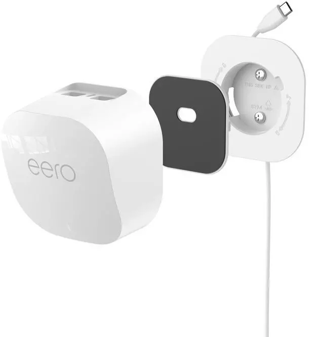 Main image of Wall Mount for eero 6/6+/Pro 6/Pro 6E/7, 1 Mount | Built-In Cable Storage, Space-Saving Design, Secure Screw Mount, Open Design for Reliable Wi-Fi