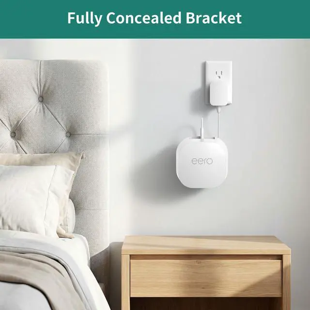 Alt view image 5 of 7 - Wall Mount for eero 6/6+/Pro 6/Pro 6E/7, 1 Mount | Built-In Cable Storage, Space-Saving Design, Secure Screw Mount, Open Design for Reliable Wi-Fi