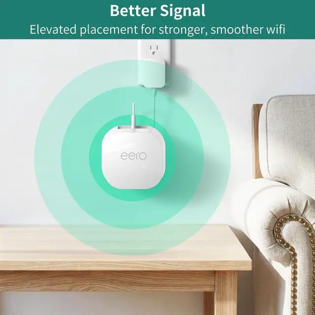 Alt view image 6 of 7 - Wall Mount for eero 6/6+/Pro 6/Pro 6E/7, 1 Mount | Built-In Cable Storage, Space-Saving Design, Secure Screw Mount, Open Design for Reliable Wi-Fi