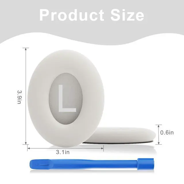 Alt view image 7 of 7 - Replacement Ear Pads for Bose QC45, QC SE, QC45 SE Headphone, White | Compatible with Bose QuietComfort, QuietComfort 45 (45 SE), QuietComfort SE Headphones, Headphone Earpads Cushions