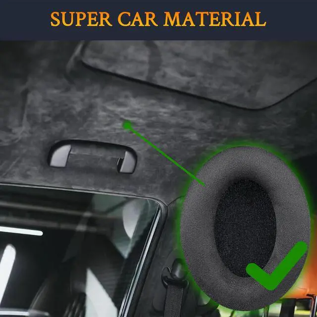 Alt view image 5 of 6 - Micro Suede Earpads for Sony WH-1000XM4 Headphones, Ear Pads Cushions with Noise Isolation Foam, Added Thickness, Without Affecting Sensor - Black