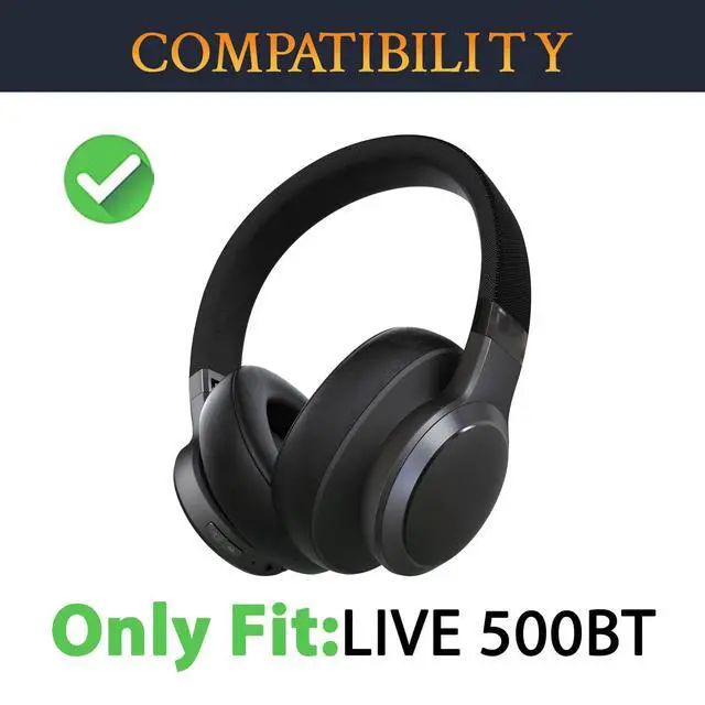 Alt view image 2 of 7 - Professional Replacement Ear Pads for JBL Live 500BT/Live 500 BT Around-Ear Wireless Headphone, Earpads Cushions with Softer Protein Leather, Noise Isolation Foam - Red