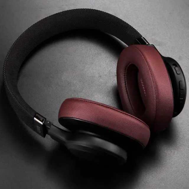 Alt view image 6 of 7 - Professional Replacement Ear Pads for JBL Live 500BT/Live 500 BT Around-Ear Wireless Headphone, Earpads Cushions with Softer Protein Leather, Noise Isolation Foam - Red
