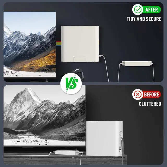 Alt view image 3 of 7 - Wall Mount for AT&T Fiber (Arris) BGW320,Heavy Metal Wall Mount for AT&T BGW-320 Internet Modem Gateway +Original Power Bricks Holder,Easy Install with All Hardware Included(White Holder Only)