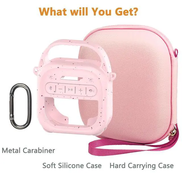 Alt view image 2 of 7 - Protective Case for Bose SoundLink Micro 2nd Gen Bluetooth Speaker | Hard Carrying Case and Silicone Cover for Micro 2 Portable Speaker Accessories (Petal Pink)