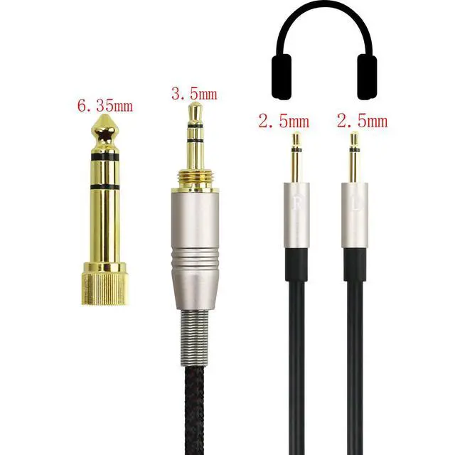 Alt view image 5 of 6 - Dual 2.5mm to 3.5mm & 6.3mm Adapter Replacement Cable Compatible with Monolith M1060, M1060C, M565, M565 Headphones 1.2meters/4feet