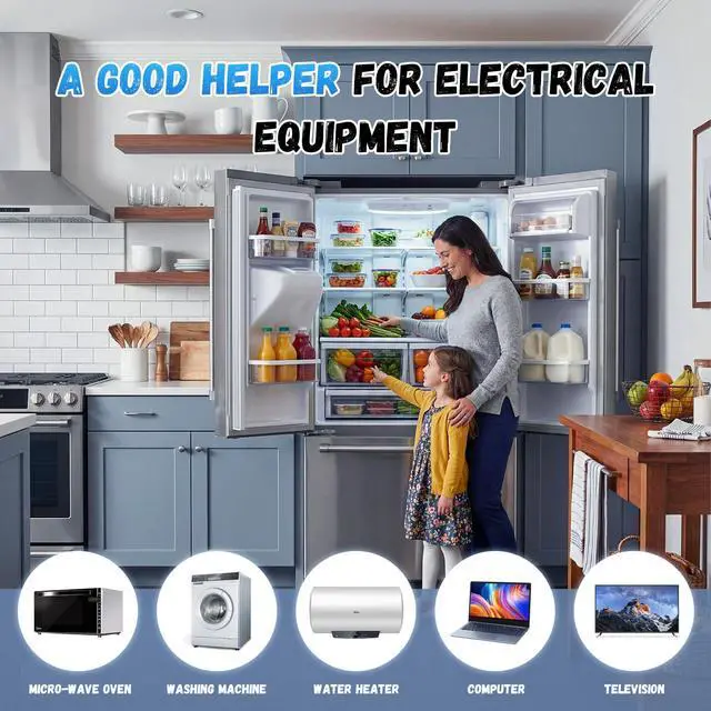 Alt view image 7 of 7 - Single Outlet Surge Protector for Refrigerator, Power Surge Protector with Ground Protected Light Indicators, Adjustable Voltage Protector for Washing Machine, TV and Freezer, 15A, 120V,1 Pack