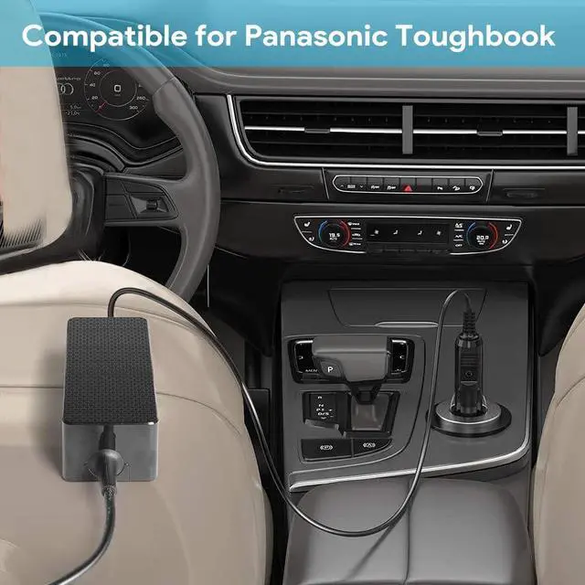 Alt view image 3 of 7 - for Panasonic Toughbook Car Charger, 12V-24V DC Adapter CF-AA5713AM for Panasonic Toughbook CF-19 CF-52 CF-53 CF-54 CF-18 CF-29 CF-30 CF-31 CF-33 CF-50 CF-51 CF-73 CF-74 CF-F9 Power Supply Cord