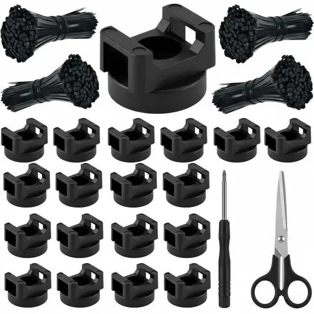 Main image of Magnetic Zip Tie Mounts, 26 Pack Magnetic Cable Tie Mounts with 200 Zip Ties, Rotating No-Drill Cable Management Organizer for Server Rack, Electrical Panel, Metal Desk, Strong Magnetic Wire Holders