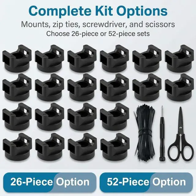 Alt view image 4 of 6 - Magnetic Zip Tie Mounts, 26 Pack Magnetic Cable Tie Mounts with 200 Zip Ties, Rotating No-Drill Cable Management Organizer for Server Rack, Electrical Panel, Metal Desk, Strong Magnetic Wire Holders